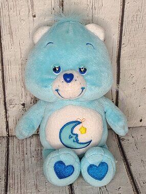 8" Vintage 2000s Care Bears Bedtime Bear Plush Toy Stuffed Animal Star Blue Moon
